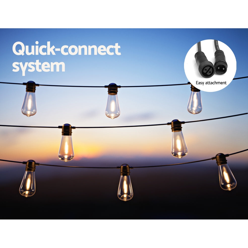 41m Solar Festoon Lights Outdoor LED String Light Xmas Party Decorations LIGHT-B-SOLAR-ST64-40-WW