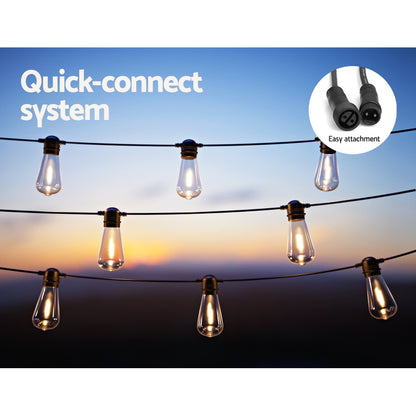 41m Solar Festoon Lights Outdoor LED String Light Xmas Party Decorations LIGHT-B-SOLAR-ST64-40-WW