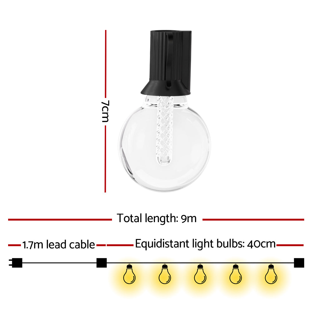 Gardeon Smart Festoon Lights Outdoor Waterproof RGB LED String Light WiFi APP LIGHT-RGB-G40-15-MC