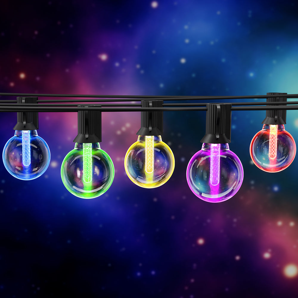 Gardeon Smart Festoon Lights Outdoor Waterproof RGB LED String Light WiFi APP LIGHT-RGB-G40-15-MC