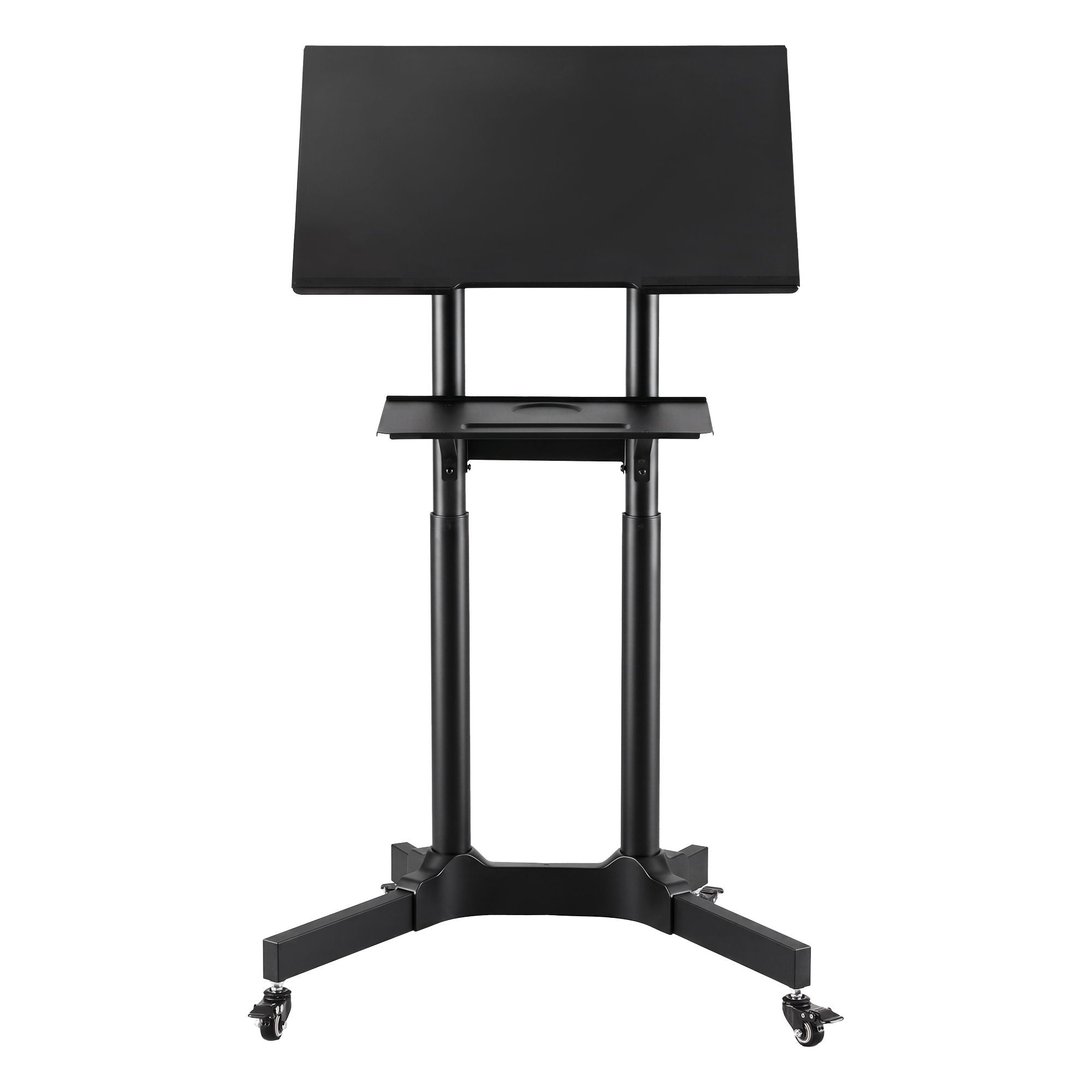 Artiss Mobile Lectern Stand, Adjustable Sit-to-Stand Presentation Podium w/ Wheels Black