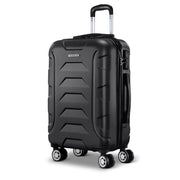 Wanderlite 20 Inch Luggage with Zipper Lock Travel Suitcase Carry On Hard Shell Luggage Case Black LUG-ABS-BOS-20-BK