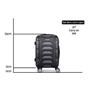 Wanderlite 20 Inch Luggage with Zipper Lock Travel Suitcase Carry On Hard Shell Luggage Case Black LUG-ABS-BOS-20-BK