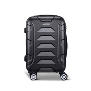 Wanderlite 20 Inch Luggage with Zipper Lock Travel Suitcase Carry On Hard Shell Luggage Case Black LUG-ABS-BOS-20-BK
