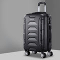 Wanderlite 20 Inch Luggage with Zipper Lock Travel Suitcase Carry On Hard Shell Luggage Case Black LUG-ABS-BOS-20-BK