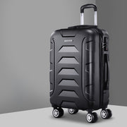 Wanderlite 20 Inch Luggage with Zipper Lock Travel Suitcase Carry On Hard Shell Luggage Case Black LUG-ABS-BOS-20-BK