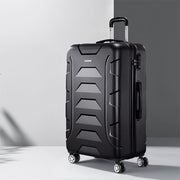Wanderlite 28 Inch Luggage with TSA Lock Spinner Travel Suitcase Carry On Hard Shell Luggage Case Black LUG-ABS-BOS-28-BK