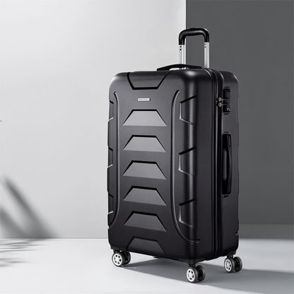 Wanderlite 28 Inch Luggage with TSA Lock Spinner Travel Suitcase Carry On Hard Shell Luggage Case Black LUG-ABS-BOS-28-BK