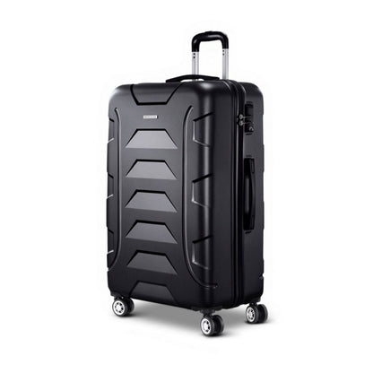 Wanderlite 28 Inch Luggage with TSA Lock Spinner Travel Suitcase Carry On Hard Shell Luggage Case Black LUG-ABS-BOS-28-BK