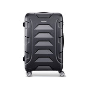 Wanderlite 28 Inch Luggage with TSA Lock Spinner Travel Suitcase Carry On Hard Shell Luggage Case Black LUG-ABS-BOS-28-BK