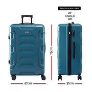 Wanderlite 28" Luggage Suitcase Trolley Travel TSA Lightweight Hard Case Teal LUG-ABS-BOS-28-TL