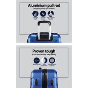 Wanderlite 2Set 20-28 Inch Luggage with TSA Lock Spinner Carry On Hard Shell Travel Suitcase Luggage Case Blue LUG-ABS-BOS-2SET-BU