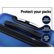 Wanderlite 2Set 20-28 Inch Luggage with TSA Lock Spinner Carry On Hard Shell Travel Suitcase Luggage Case Blue LUG-ABS-BOS-2SET-BU