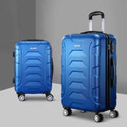 Wanderlite 2Set 20-28 Inch Luggage with TSA Lock Spinner Carry On Hard Shell Travel Suitcase Luggage Case Blue LUG-ABS-BOS-2SET-BU