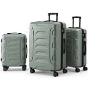 Wanderlite 3pcs Luggage Suitcase Set Trolley Travel TSA Lightweight Hard Case Grey Green LUG-ABS-BOS-3SET-GYGN