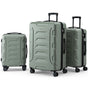 Wanderlite 3pcs Luggage Suitcase Set Trolley Travel TSA Lightweight Hard Case Grey Green LUG-ABS-BOS-3SET-GYGN