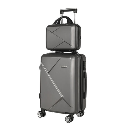 Wanderlite 2Set 20 Inch Luggage Case with 12 Inch Handheld Luggage Box Hard Shell Travel Suitcase TSA Lock LUG-ABS-CB-12-20-DG
