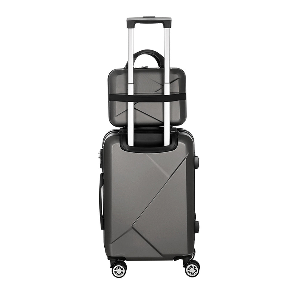 Wanderlite 2Set 20 Inch Luggage Case with 12 Inch Handheld Luggage Box Hard Shell Travel Suitcase TSA Lock LUG-ABS-CB-12-20-DG