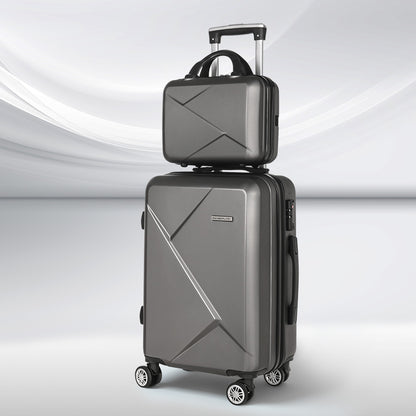Wanderlite 2Set 20 Inch Luggage Case with 12 Inch Handheld Luggage Box Hard Shell Travel Suitcase TSA Lock LUG-ABS-CB-12-20-DG