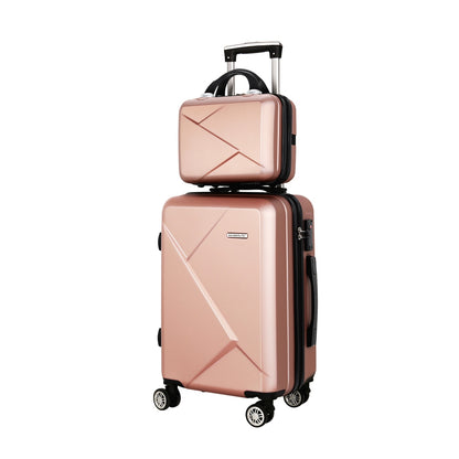 Wanderlite 2Set 20 Inch Luggage Case with 12 Inch Handheld Luggage Box Hard Shell Travel Suitcase TSA Lock LUG-ABS-CB-12-20-RG