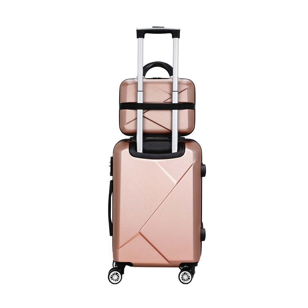 Wanderlite 2Set 20 Inch Luggage Case with 12 Inch Handheld Luggage Box Hard Shell Travel Suitcase TSA Lock LUG-ABS-CB-12-20-RG