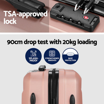 Wanderlite 2Set 20 Inch Luggage Case with 12 Inch Handheld Luggage Box Hard Shell Travel Suitcase TSA Lock LUG-ABS-CB-12-20-RG