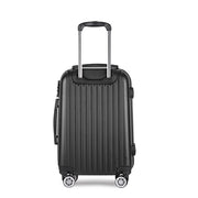 Wanderlite 20 Inch Luggage with Zipper Lock Carry On Hard Shell Travel Suitcase Luggage Case Black LUG-ABS-CLA-20-BK