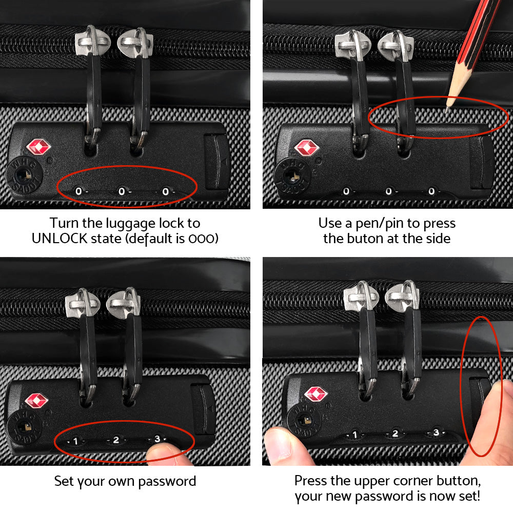 Wanderlite 20 Inch Luggage with Zipper Lock Carry On Hard Shell Travel Suitcase Luggage Case Black LUG-ABS-CLA-20-BK