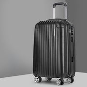 Wanderlite 20 Inch Luggage with Zipper Lock Carry On Hard Shell Travel Suitcase Luggage Case Black LUG-ABS-CLA-20-BK