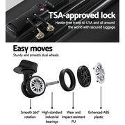 Wanderlite 24 Inch Luggage with TSA Lock Spinner Travel Suitcase Carry On Hard Shell Luggage Case Black LUG-ABS-CLA-24-BK