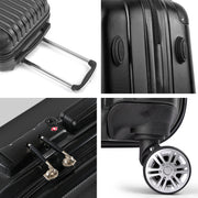 Wanderlite 24 Inch Luggage with TSA Lock Spinner Travel Suitcase Carry On Hard Shell Luggage Case Black LUG-ABS-CLA-24-BK