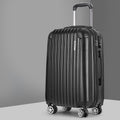 Wanderlite 24 Inch Luggage with TSA Lock Spinner Travel Suitcase Carry On Hard Shell Luggage Case Black LUG-ABS-CLA-24-BK