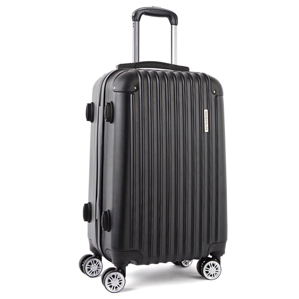 Wanderlite 28 Inch Luggage with TSA Lock Spinner Carry On Hard Shell Travel Suitcase Luggage Case Black LUG-ABS-CLA-28-BK