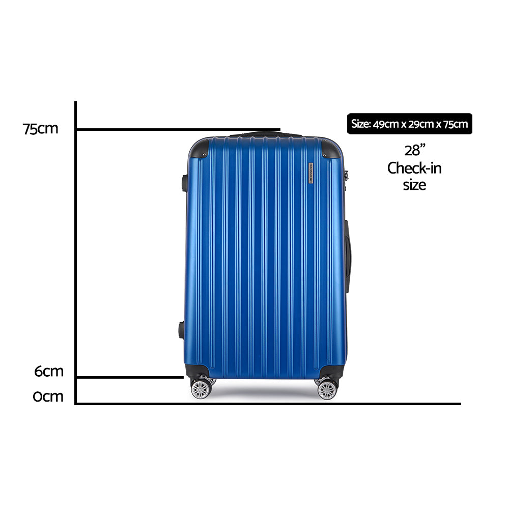 Wanderlite 28 Inch Luggage with TSA Lock Spinner Carry On Hard Shell Travel Suitcase Luggage Case Blue LUG-ABS-CLA-28-BU