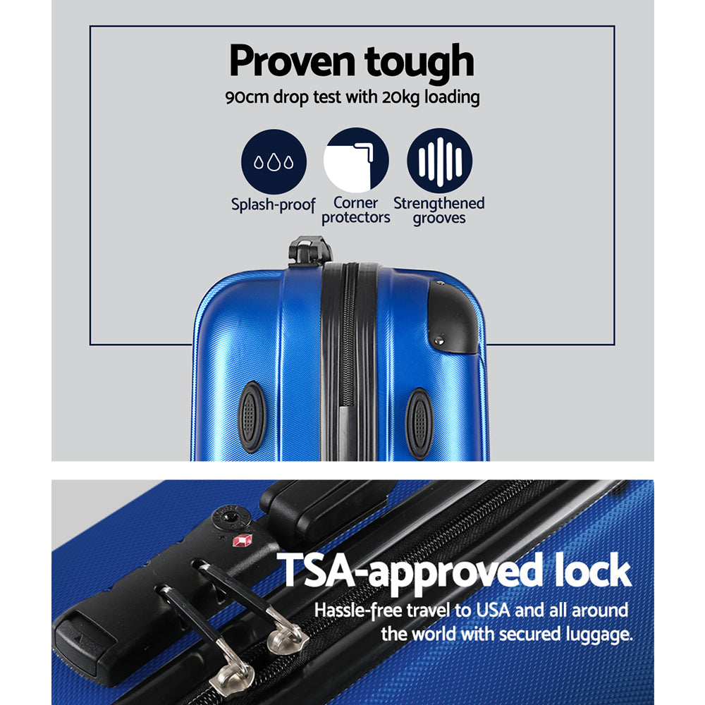 Wanderlite 28 Inch Luggage with TSA Lock Spinner Carry On Hard Shell Travel Suitcase Luggage Case Blue LUG-ABS-CLA-28-BU