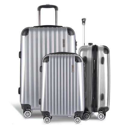 Wanderlite 20-24-28 Inch Luggage 3Set with TSA Lock Spinner Carry On Hard Shell Travel Suitcase Luggage Case LUG-ABS-CLA-3SET-SV