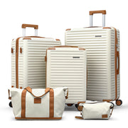 Wanderlite 5pcs Luggage Suitcase Set Trolley Travel TSA Lightweight Hard Case LUG-ABS-DB-5SET-WHBR