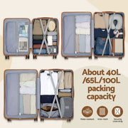 Wanderlite 5pcs Luggage Suitcase Set Trolley Travel TSA Lightweight Hard Case LUG-ABS-DB-5SET-WHBR