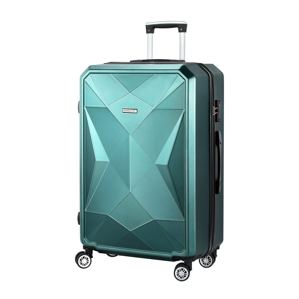 Wanderlite 28-inch Luggage Set with TSA LockABS Hard Shell Travel Suitcase Organiser Luggage Case Atrovirens LUG-ABS-DM-28-AR
