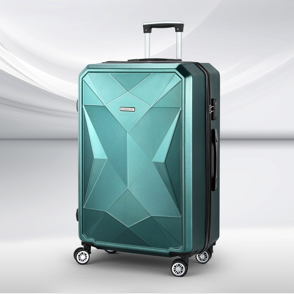 Wanderlite 28-inch Luggage Set with TSA LockABS Hard Shell Travel Suitcase Organiser Luggage Case Atrovirens LUG-ABS-DM-28-AR
