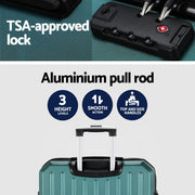 Wanderlite 28-inch Luggage Set with TSA LockABS Hard Shell Travel Suitcase Organiser Luggage Case Atrovirens LUG-ABS-DM-28-AR