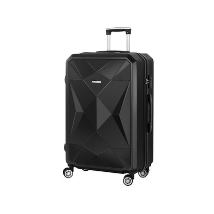 Wanderlite 28-inch Luggage Set with TSA LockABS Hard Shell Travel Suitcase Organiser Luggage Case Black LUG-ABS-DM-28-BK