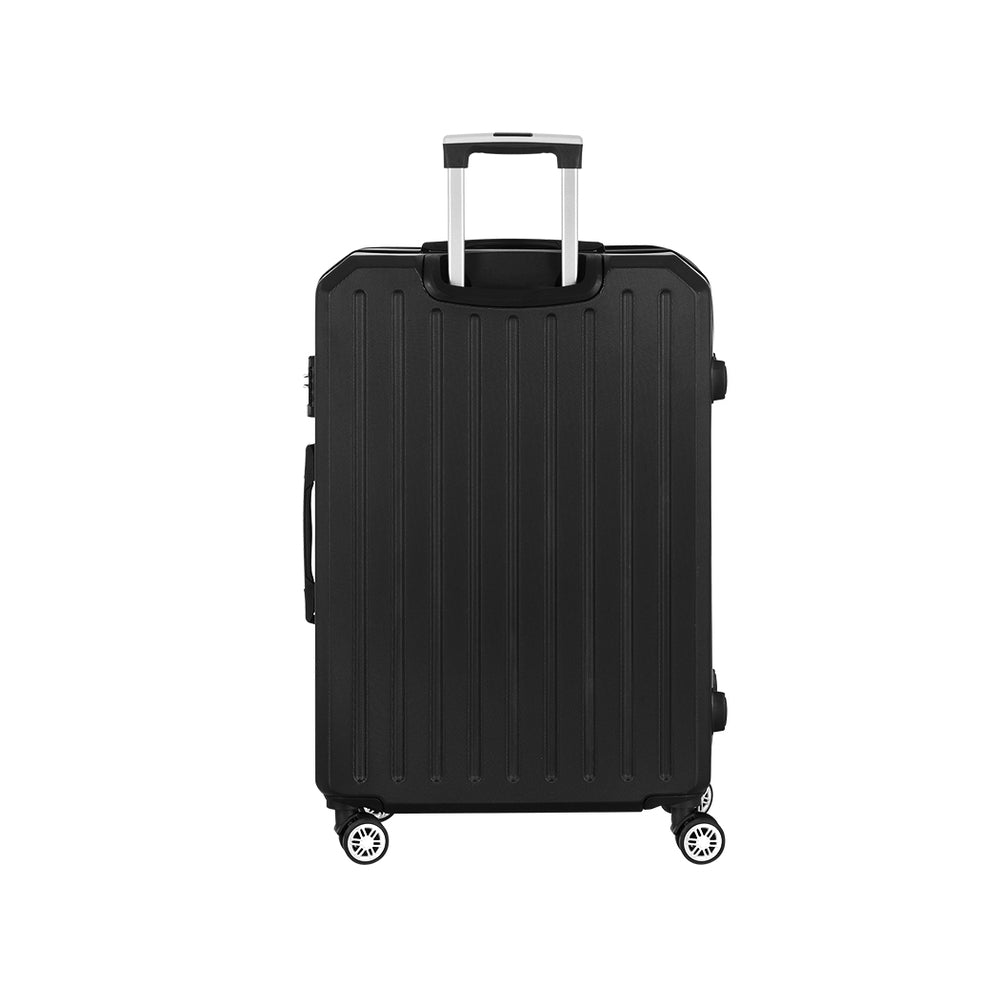 Wanderlite 28-inch Luggage Set with TSA LockABS Hard Shell Travel Suitcase Organiser Luggage Case Black LUG-ABS-DM-28-BK