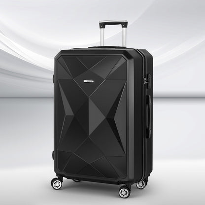 Wanderlite 28-inch Luggage Set with TSA LockABS Hard Shell Travel Suitcase Organiser Luggage Case Black LUG-ABS-DM-28-BK