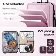Wanderlite 28" Luggage Suitcase Trolley Travel Lightweight TSA Hardshell Pink LUG-ABS-DM-28-PK