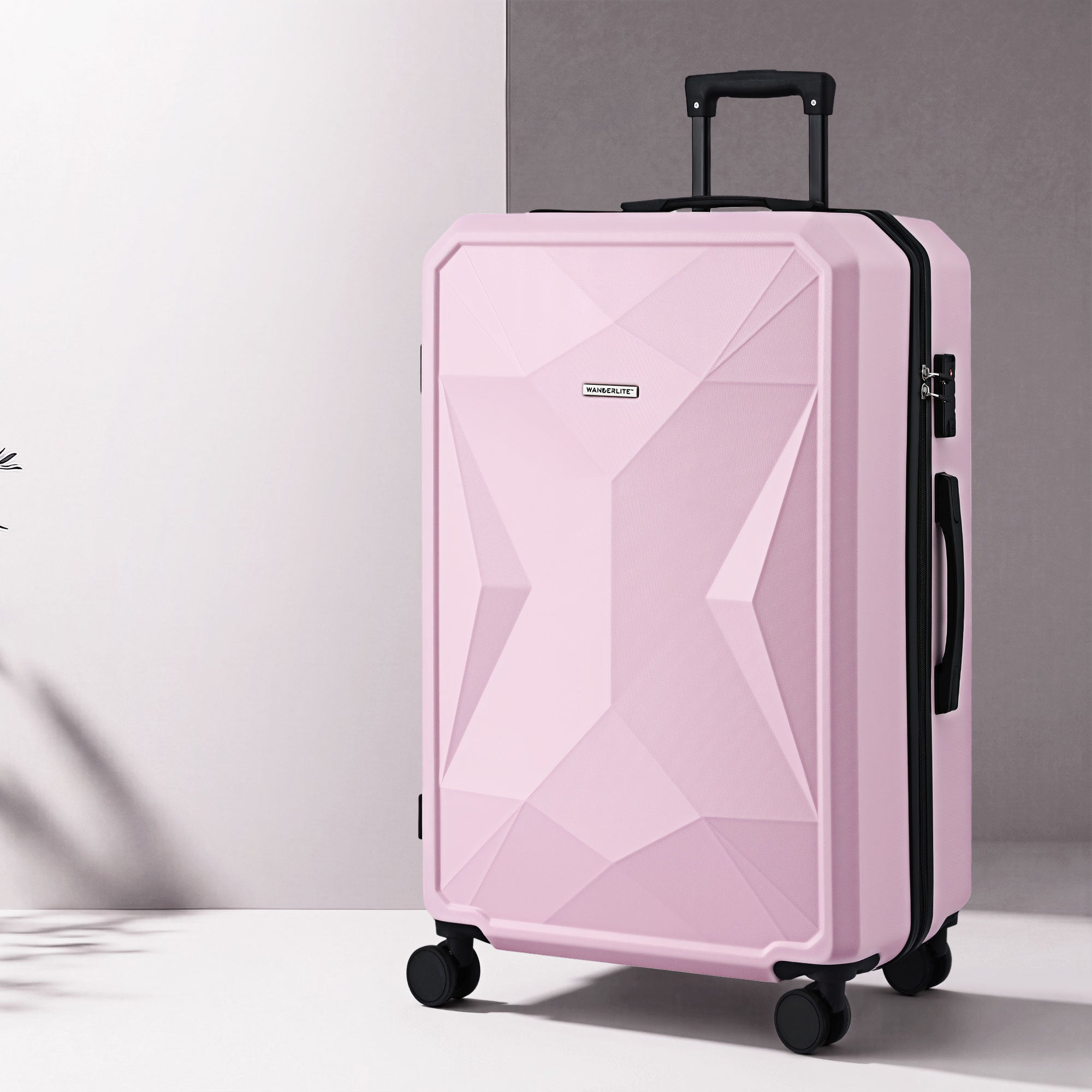 Wanderlite 28" Luggage Suitcase Trolley Travel Lightweight TSA Hardshell Pink LUG-ABS-DM-28-PK
