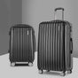 Wanderlite 20in 28in Luggage 2Set with Zipper Lock Carry On Hard Shell Travel Suitcase Luggage Case Black LUG-ABS-ECO-2SET-BK