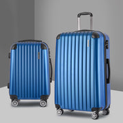 Wanderlite 2 Set Luggage 20-28 Inch with Zipper Lock Carry On Hard Shell Travel Suitcase Luggage Case Blue LUG-ABS-ECO-2SET-BU