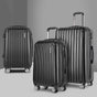 Wanderlite 3 Set Luggage 20-24-28 Inch with Zipper Lock Carry On Hard Shell Travel Suitcase Luggage Case Black LUG-ABS-ECO-3SET-BK