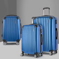 Wanderlite 3 Set Luggage 20-24-28 Inch with Zipper Lock Carry On Hard Shell Travel Suitcase Luggage Case Blue LUG-ABS-ECO-3SET-BU